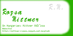 rozsa mittner business card